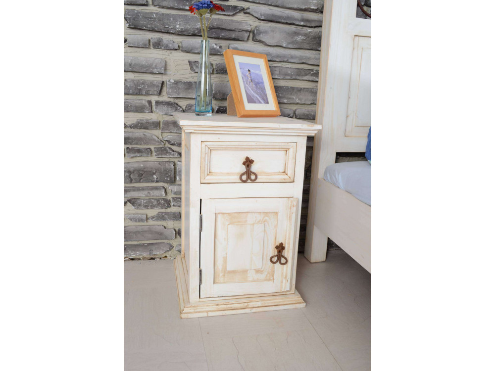 Nachttisch Mexico Möbel Landhaus Pinie Weiß