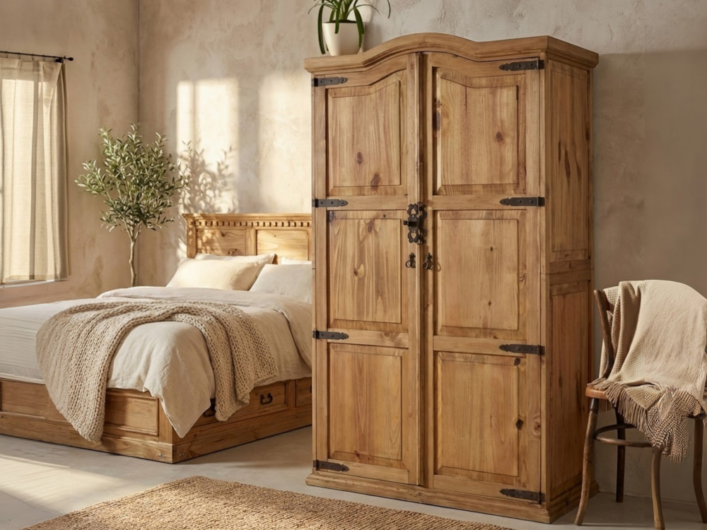 Schrank Mexico Möbel Landhaus Massivholz Pinie Honig