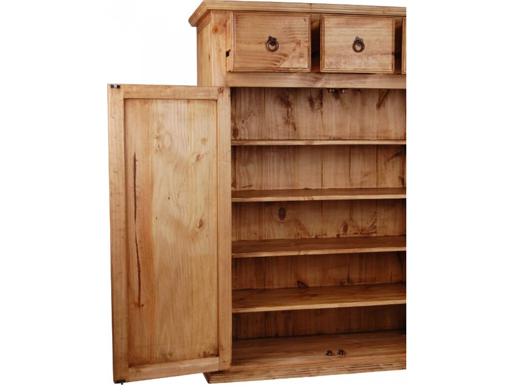 Schuhschrank Mexico Möbel Landhaus Massivholz Pinie Honig