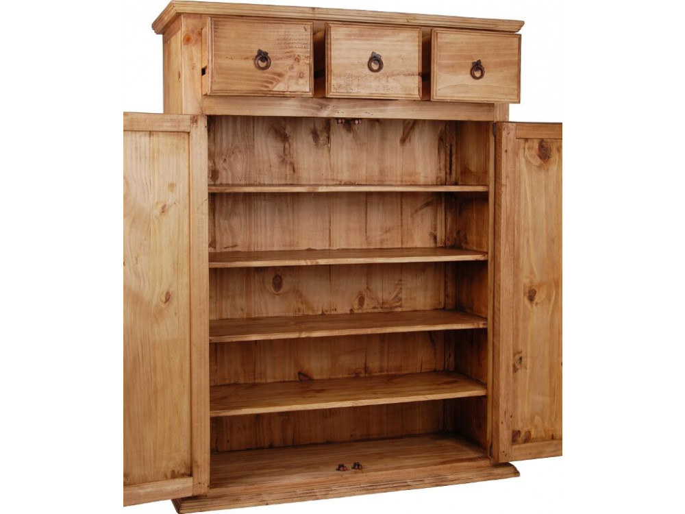 Schuhschrank Mexico Möbel Landhaus Massivholz Pinie Honig