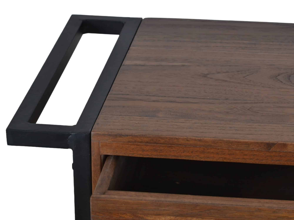 Servierwagen Tamesi Modern Metall Teak Braun