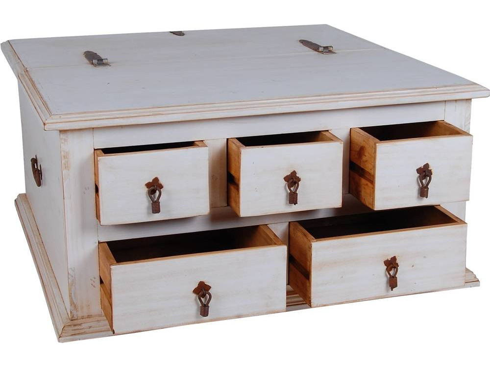 Truhentisch Mexico Möbel Landhaus Pinie Weiß