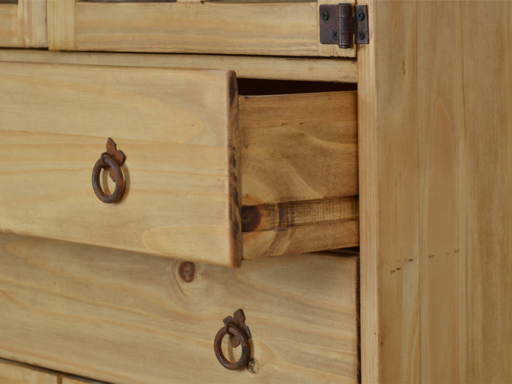 Vitrine Mexico Möbel Landhaus Pinie Honig