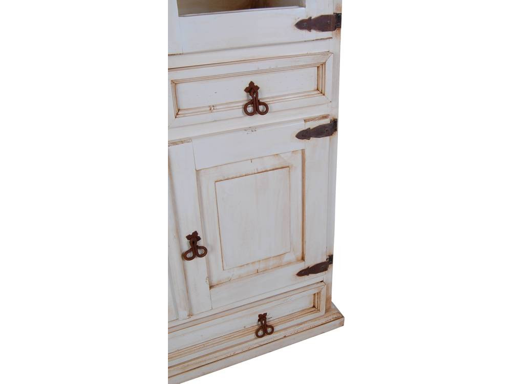 Vitrine Mexico Möbel Landhaus Pinie Weiß