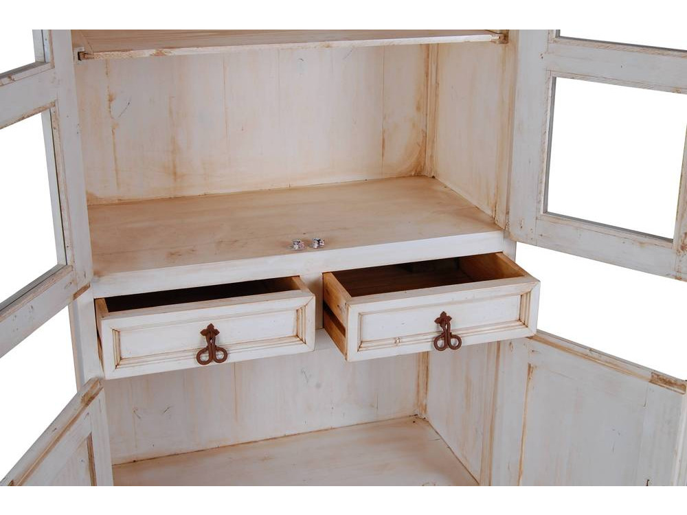 Vitrine Mexico Möbel Landhaus Pinie Weiß