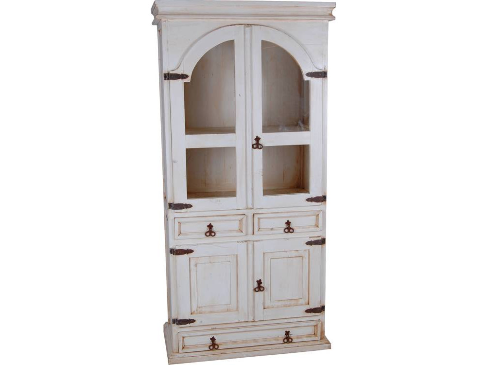Vitrine Mexico Möbel Landhaus Pinie Weiß