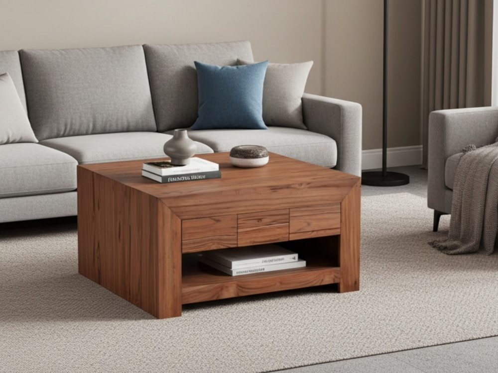 Couchtisch Maharaja Modern Massivholz Teak Braun