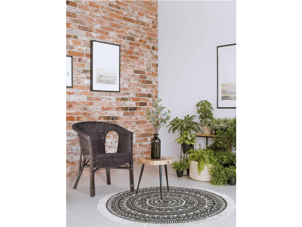 Armlehnstuhl Rattan Landhaus Braun