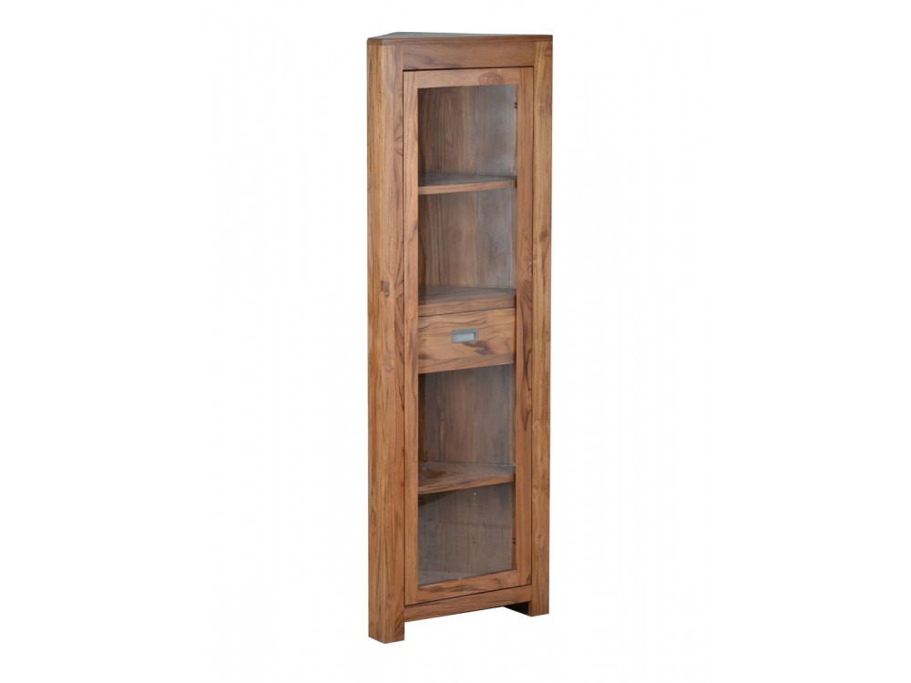 Eckvitrine Masala Modern Teak Braun