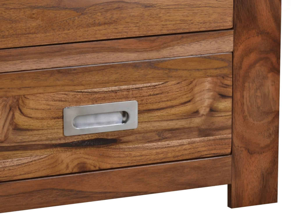 TV-Kommode Masala Modern Massivholz Teak Dunkelbraun