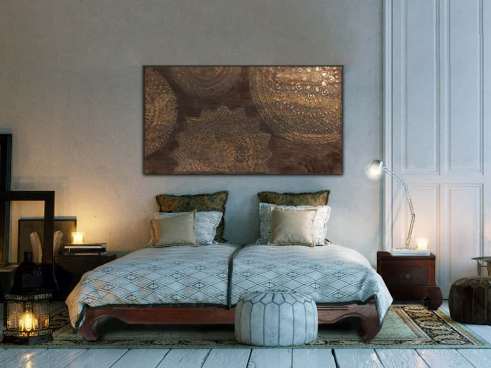 Bett Colombo Kolonialstil Massivholz Pinie Walnuss