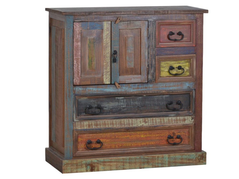 Kommode Cancun Shabby Chic Massivholz Pinie Bunt