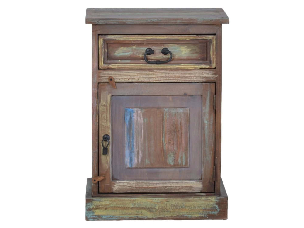 Nachttisch Cancun Shabby Chic Pinie Bunt