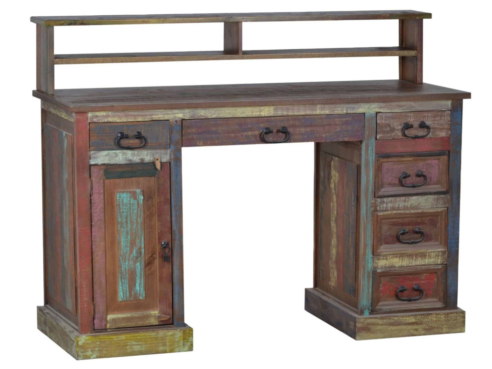 Schreibtisch Cancun Shabby Chic Massivholz Pinie Bunt