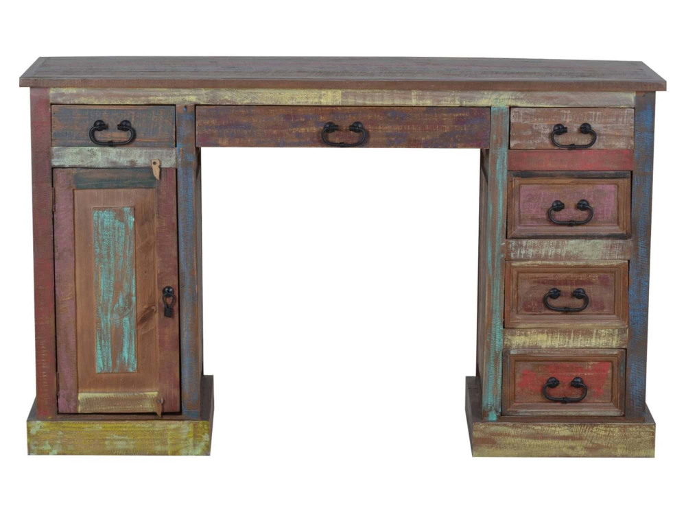 Schreibtisch Cancun Shabby Chic Massivholz Pinie Bunt