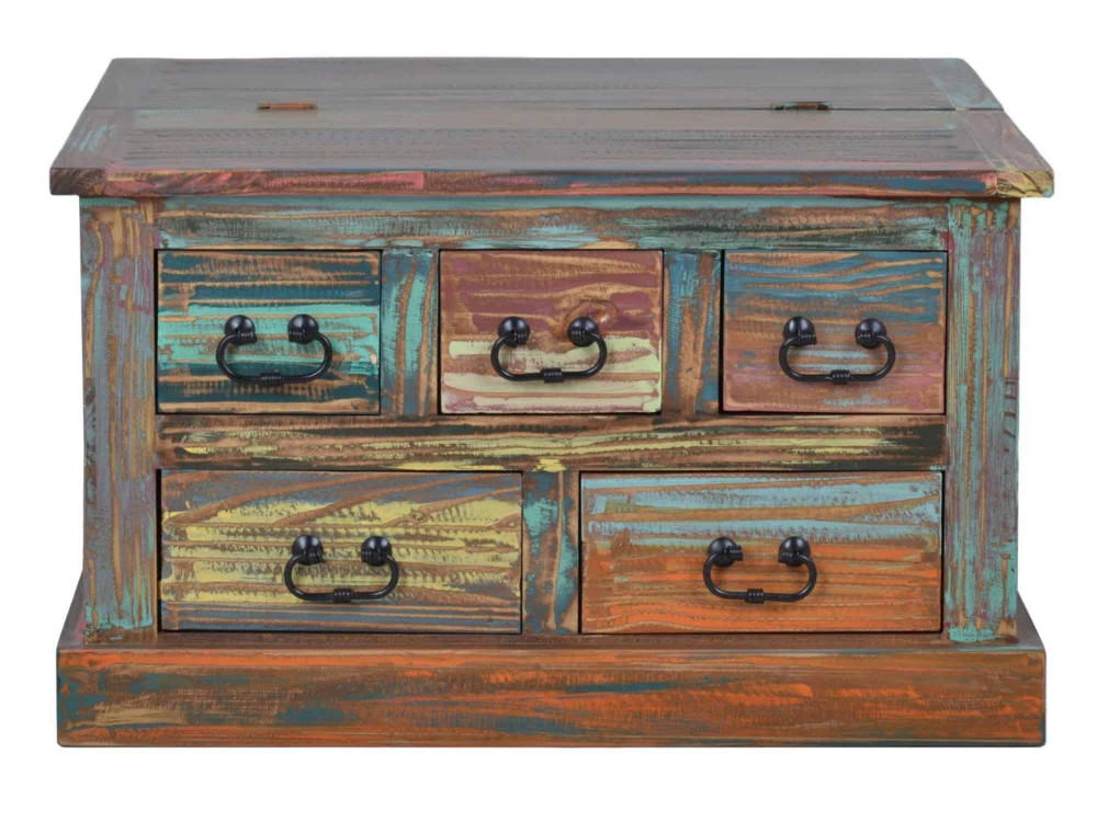 Truhentisch Cancun Shabby Chic Pinie Bunt