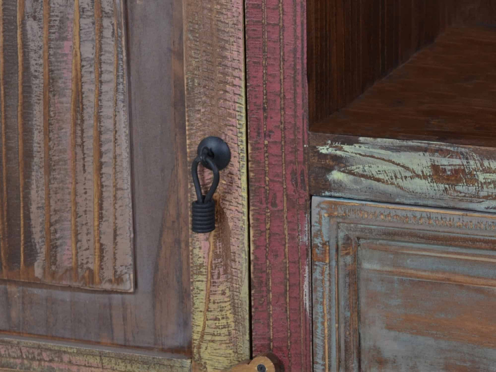 TV-Kommode Cancun Shabby Chic Massivholz Pinie Bunt