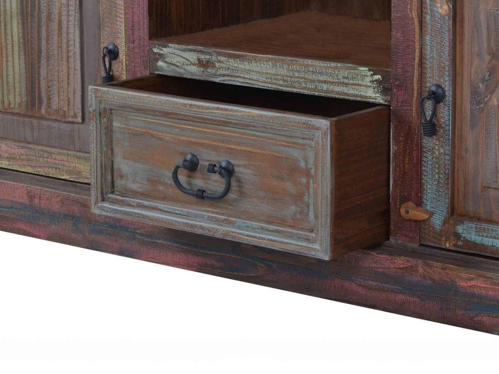 TV-Kommode Cancun Shabby Chic Massivholz Pinie Bunt