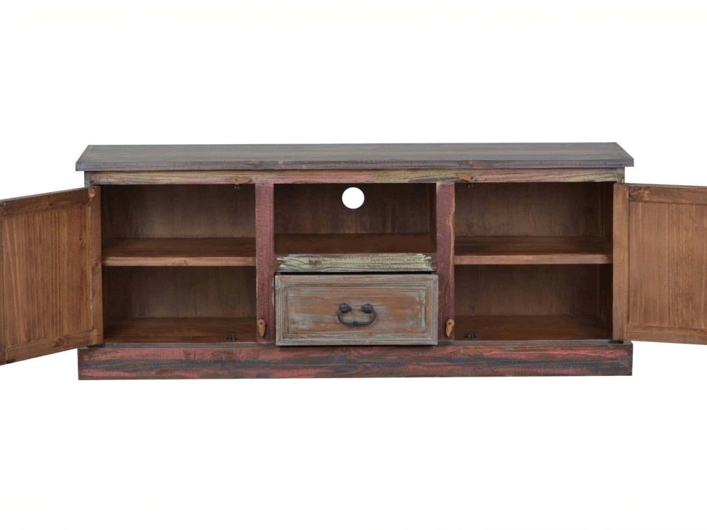 TV-Kommode Cancun Shabby Chic Massivholz Pinie Bunt