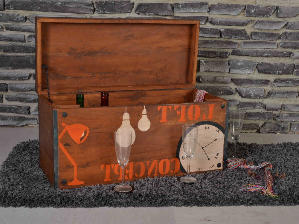 Kiste  Modern Recycletes Holz Haselnuss