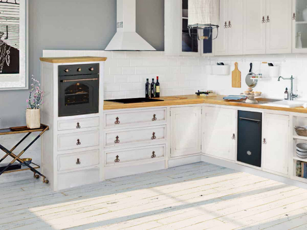 Küchenmodul Mexico Möbel Landhaus Pinie Weiß