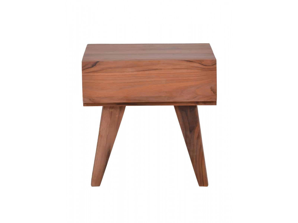 Beistelltisch Tamesi Modern Massivholz Teak Dunkelbraun