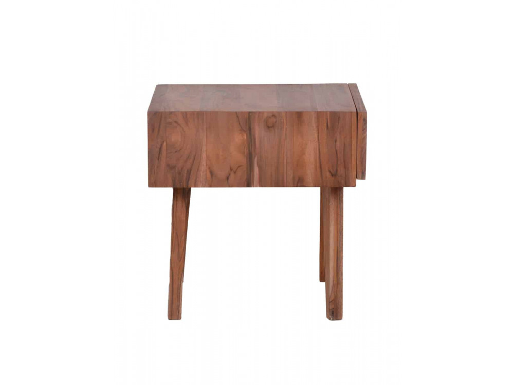 Beistelltisch Tamesi Modern Massivholz Teak Dunkelbraun
