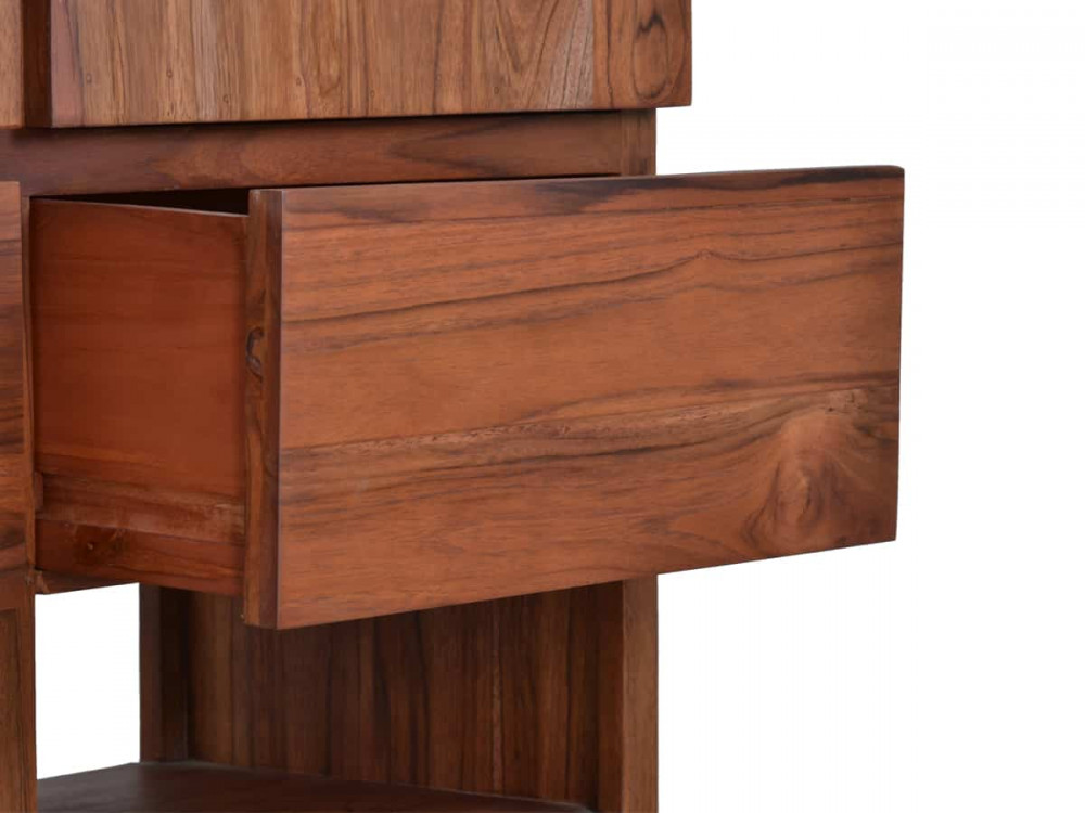 Regal Tamesi Modern Massivholz Teak Dunkelbraun