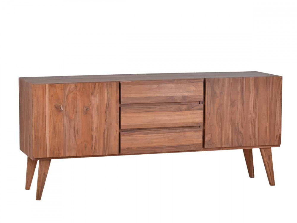 Sideboard Tamesi Modern Massivholz Teak Dunkelbraun
