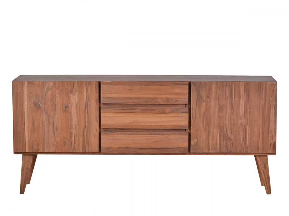 Sideboard Tamesi Modern Massivholz Teak Dunkelbraun