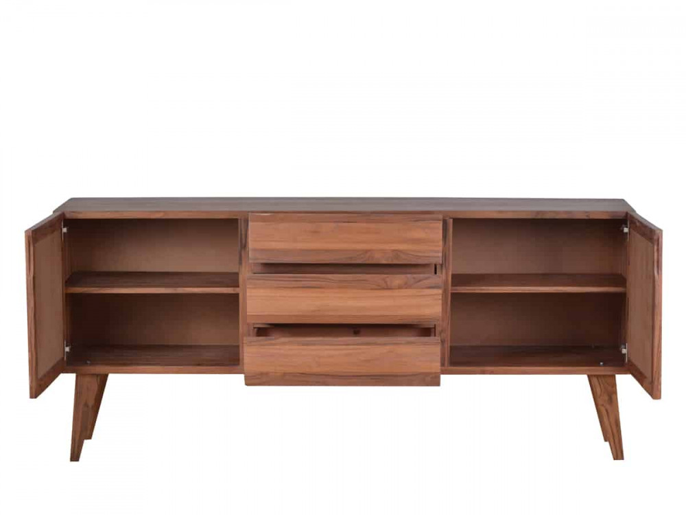 Sideboard Tamesi Modern Massivholz Teak Dunkelbraun
