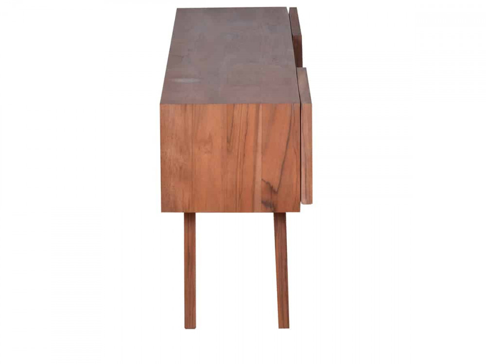 TV-Kommode Tamesi Modern Massivholz Teak Dunkelbraun
