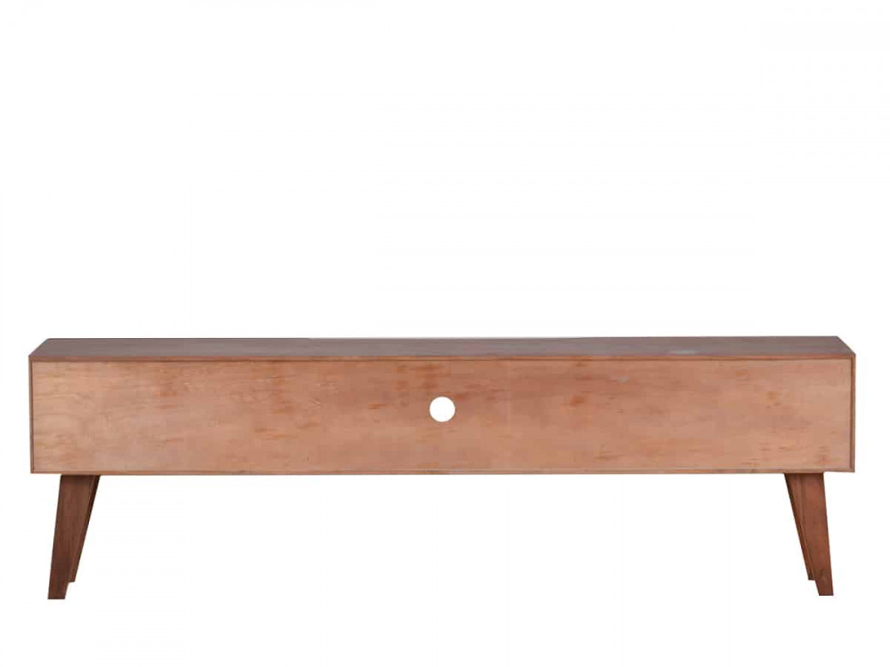 TV-Kommode Tamesi Modern Massivholz Teak Dunkelbraun