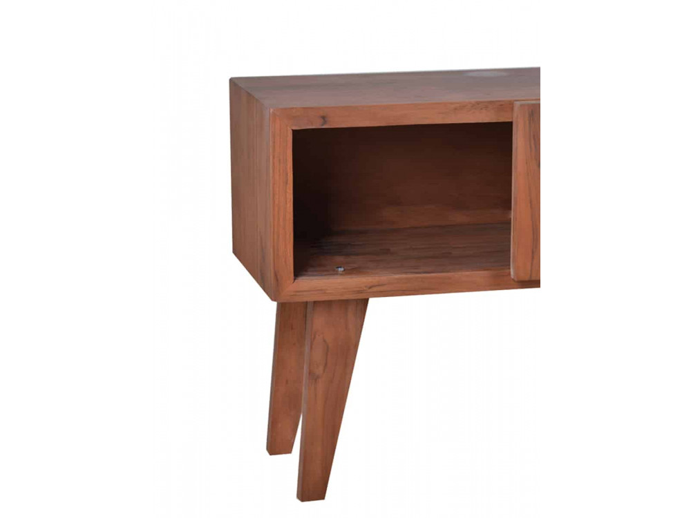 TV-Kommode Tamesi Modern Massivholz Teak Dunkelbraun