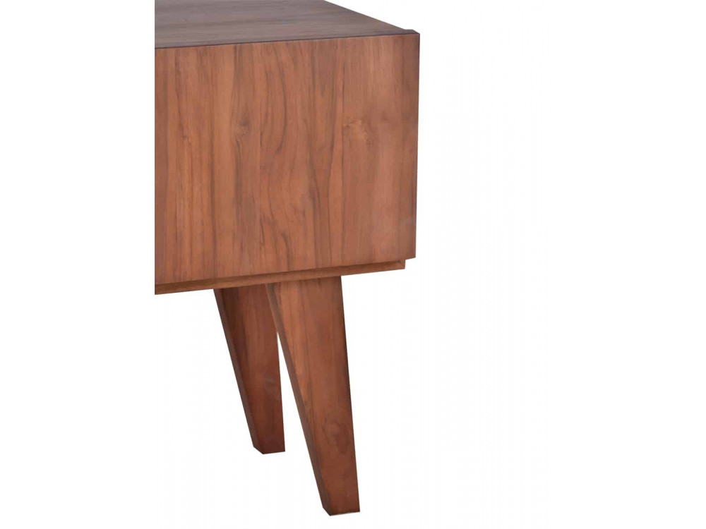 TV-Kommode Tamesi Modern Teak Dunkelbraun