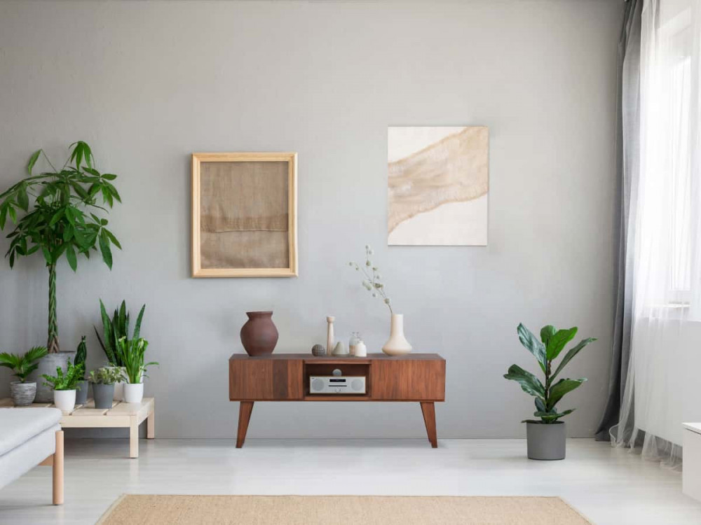 TV-Kommode Tamesi Modern Teak Dunkelbraun