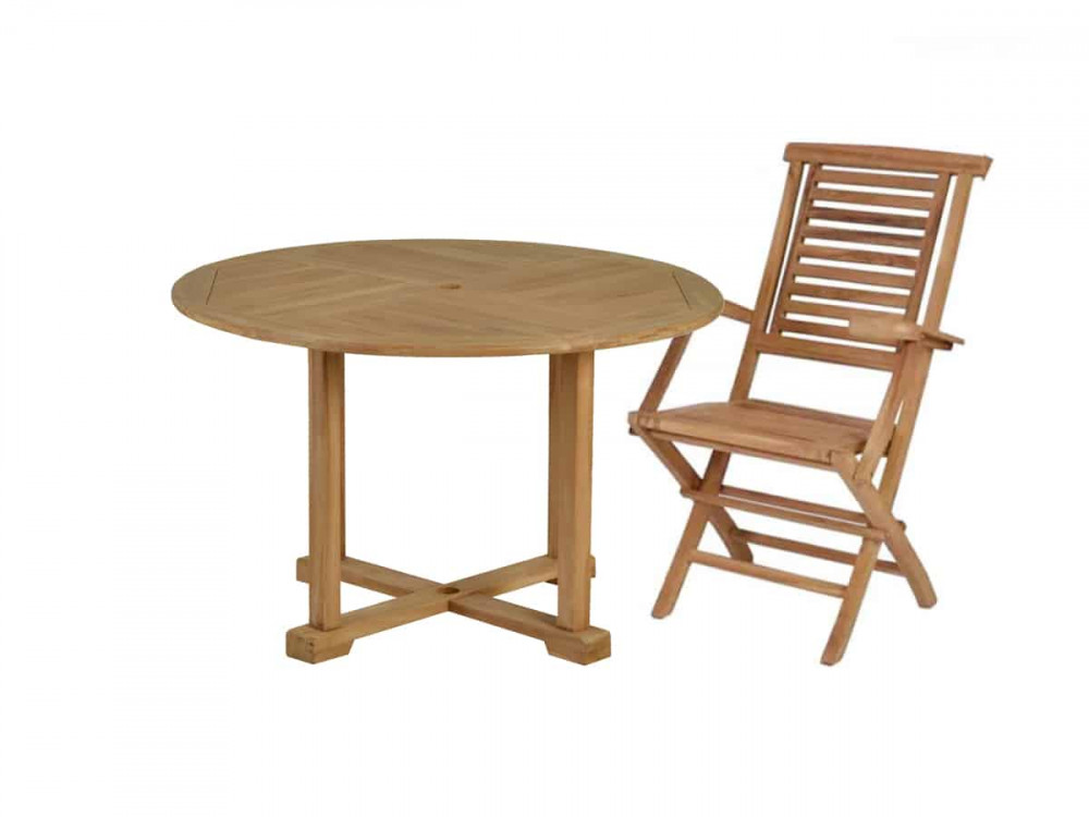 Gartentisch  Gartenmöbel Outdoor Modern Massivholz Teak Honig