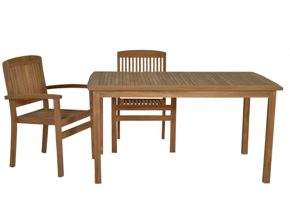 Gartentisch  Gartenmöbel Outdoor Modern Teak Honig