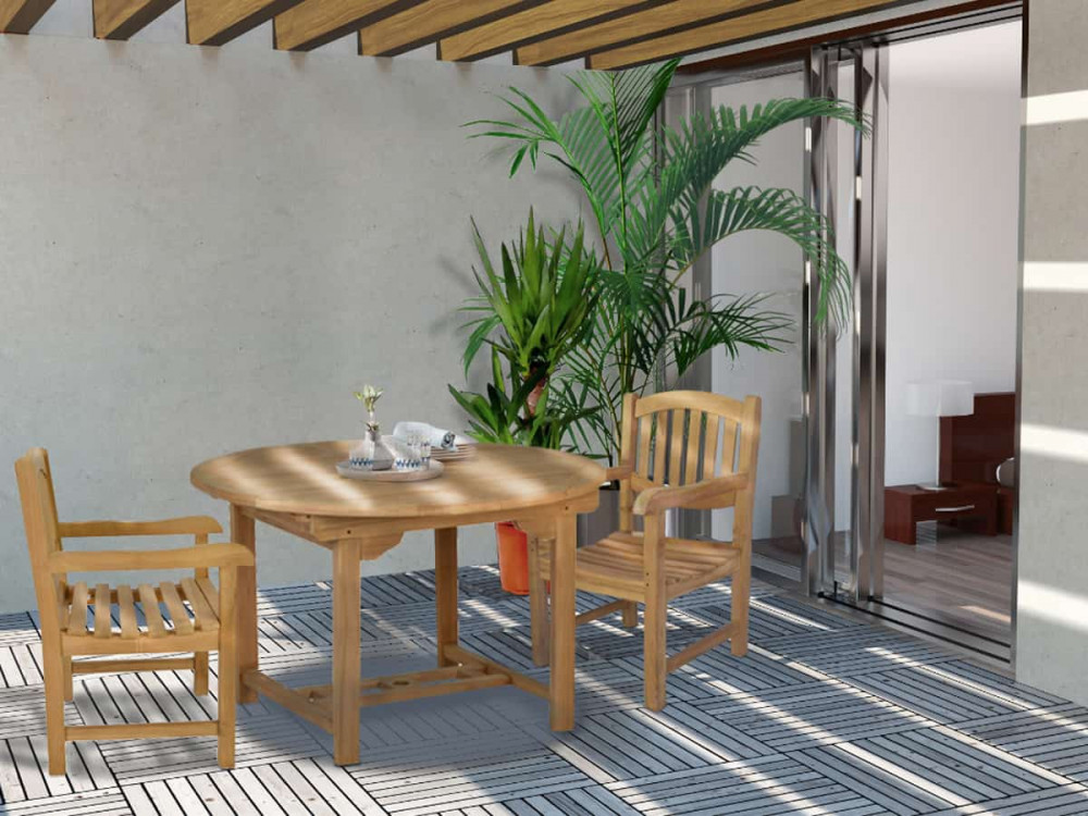 Gartenstuhl  Gartenmöbel Outdoor Modern Teak Honig