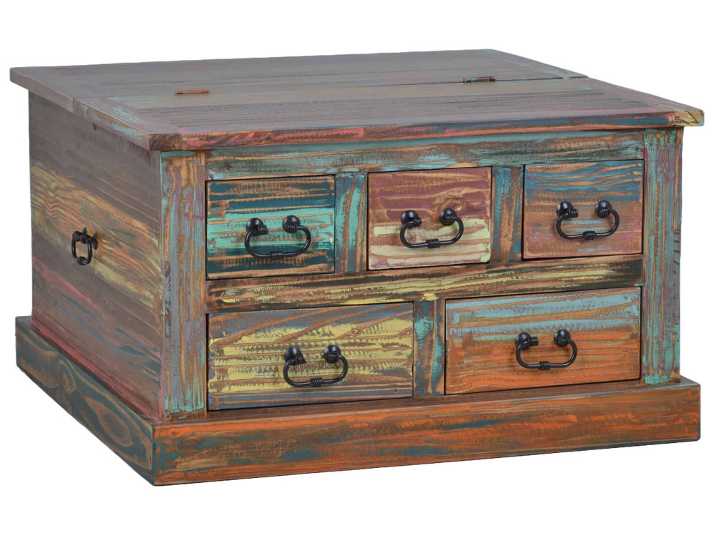Truhentisch Cancun Shabby Chic Pinie Bunt
