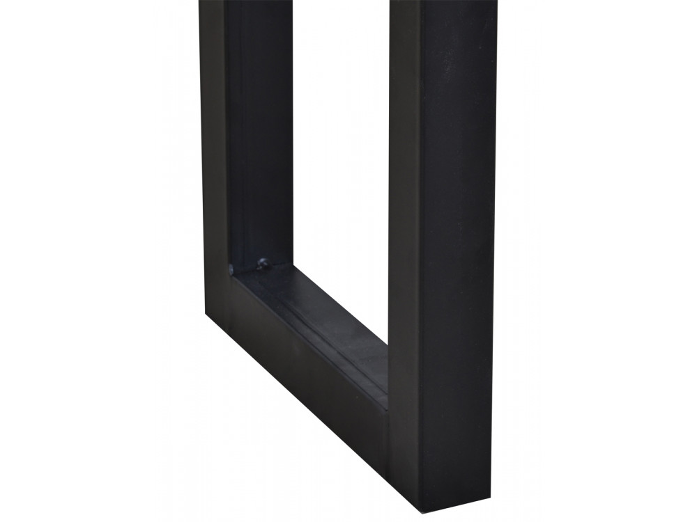 Bank Vanaja Modern Massivholz Metall Teak Dunkelbraun