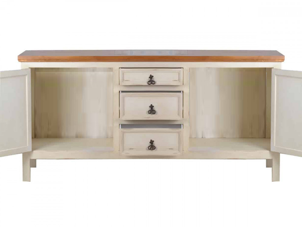 Küchenmodul Mexico Möbel Landhaus Massivholz Pinie Weiß