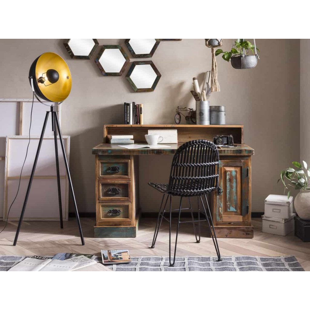 Schreibtisch  Shabby Chic Recycletes Holz Braun