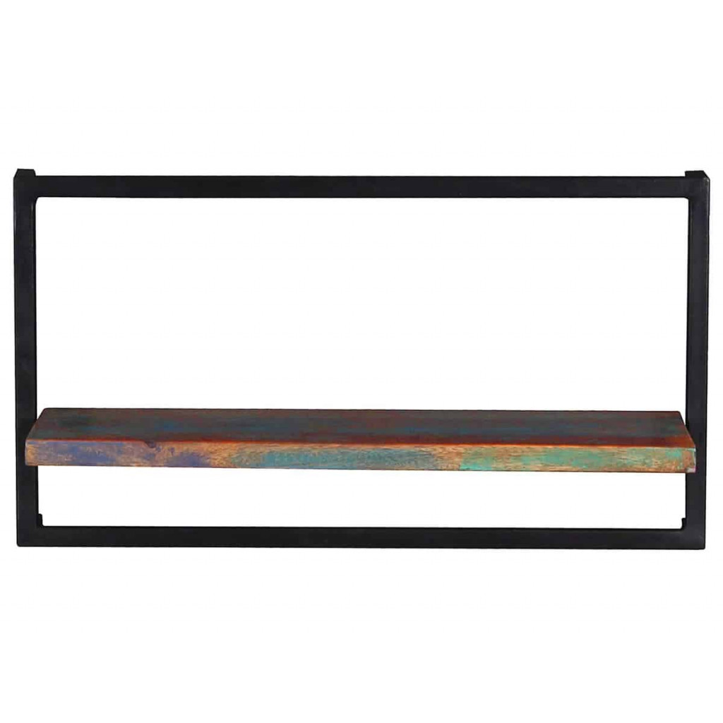 Wandregal  Shabby Chic Massivholz Metall Recycletes Holz Braun