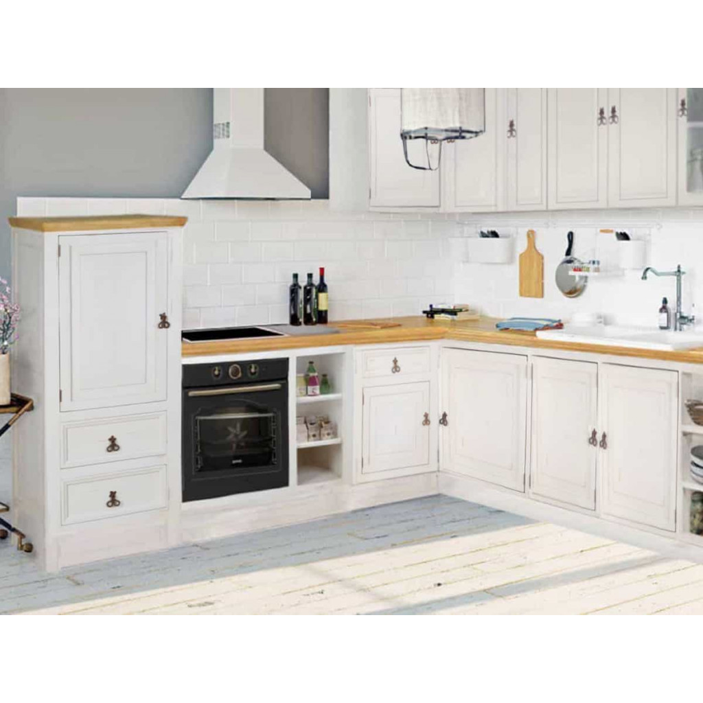 Küchenmodul Mexico Möbel Landhaus Pinie Weiß