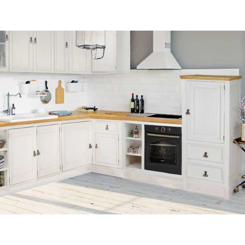 Küchenmodul Mexico Möbel Landhaus Pinie Weiß