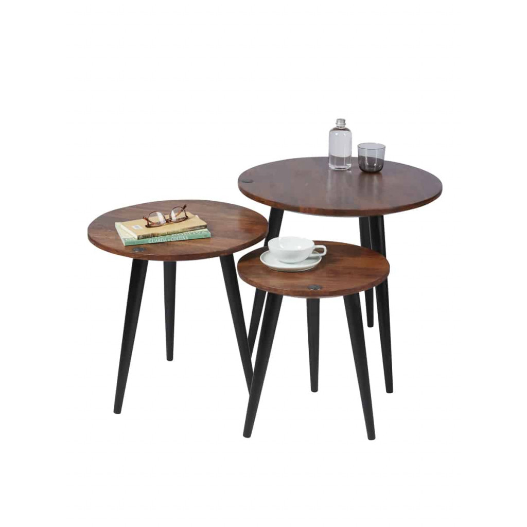 Beistelltisch Tom Tailor Modern Massivholz Metall Mango Braun