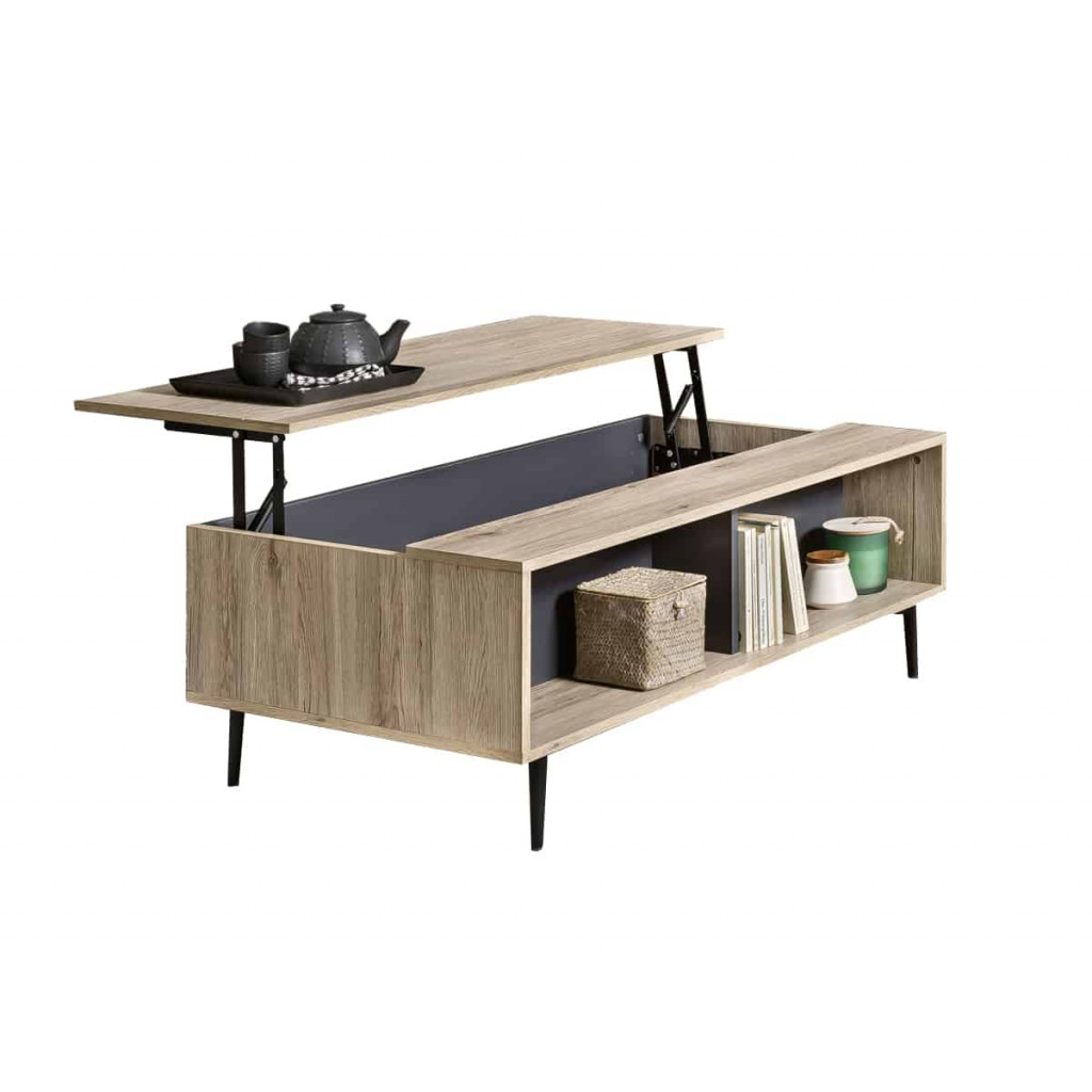 Couchtisch Benton Modern MDF Metall Braun