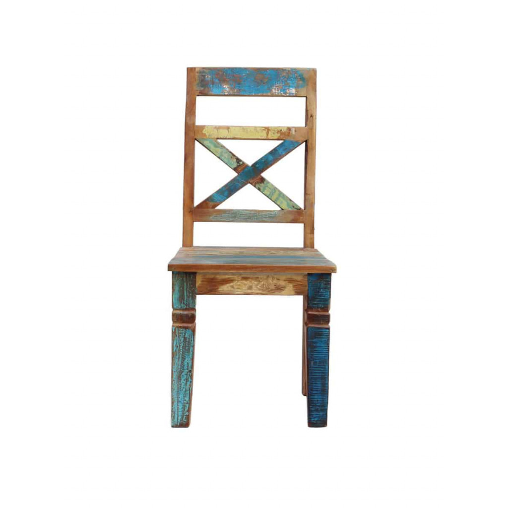 Esszimmerstuhl  Shabby Chic Massivholz Recycletes Holz Braun