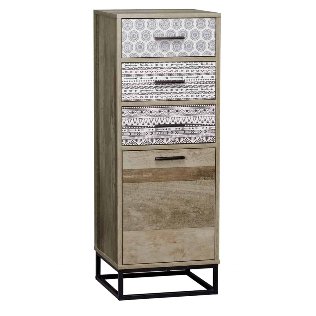 Highboard Benton Modern MDF Metall Braun
